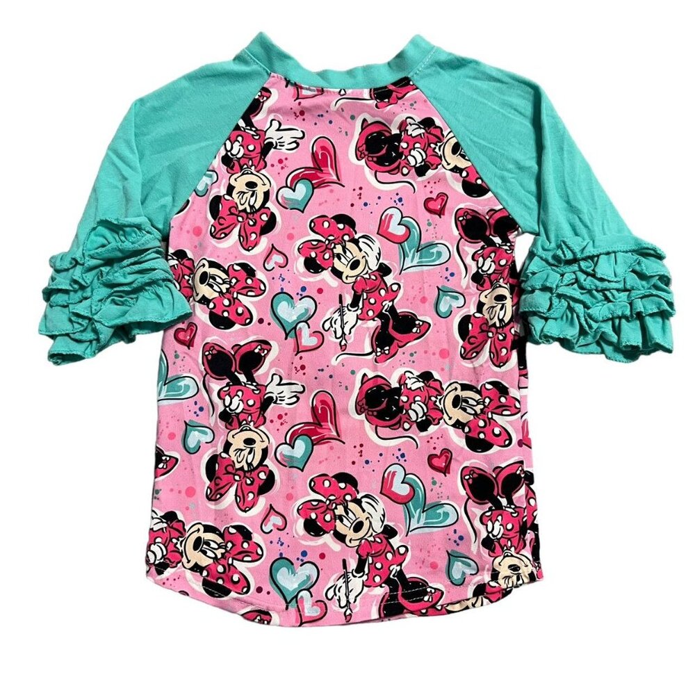 Girls 3T Minnie Mouse Ruffle Top & Shorts Set - Picture 2 of 7